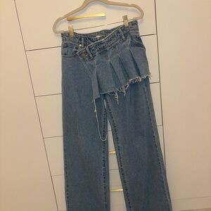 Abrand Blue Straight Leg Women Jeans